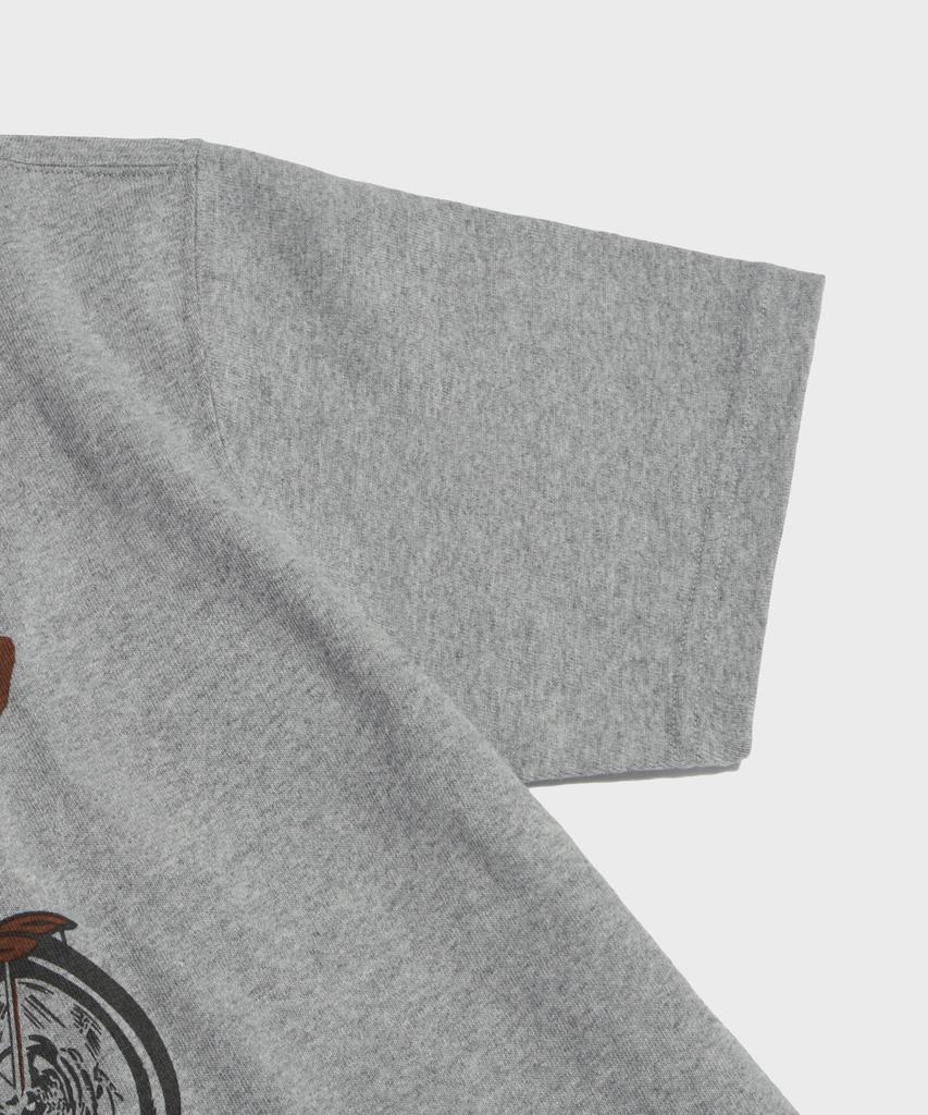 Beulonseun Retro Motorcycle Graphic Tee Gray