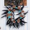 Gotico Balck Rose Wreath Halloween Eyeball Wreath Black Rose for Front Door Window Mantle Indoor Outdoor Halloween