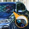 Colorful Paw Car Windshield Sun Shade Fun Animals Cat Dog Gradient Rainbow Footprint Foldable UV Ray Sun Visor Protector Sunshade To Keep Your