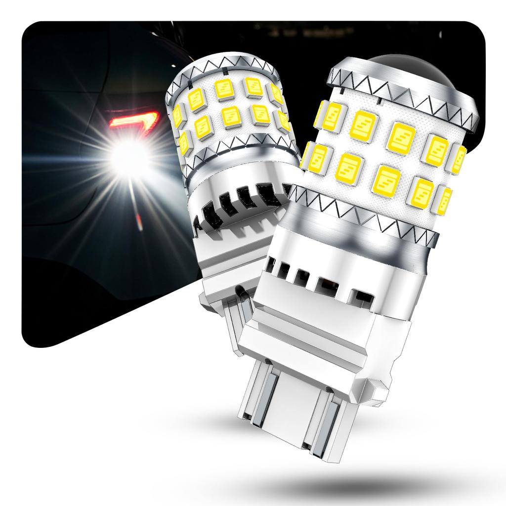 Marsauto T25 LED Turn Signal, 3157 3156 Double Bulb, Explosive Light, White, 6000K, High