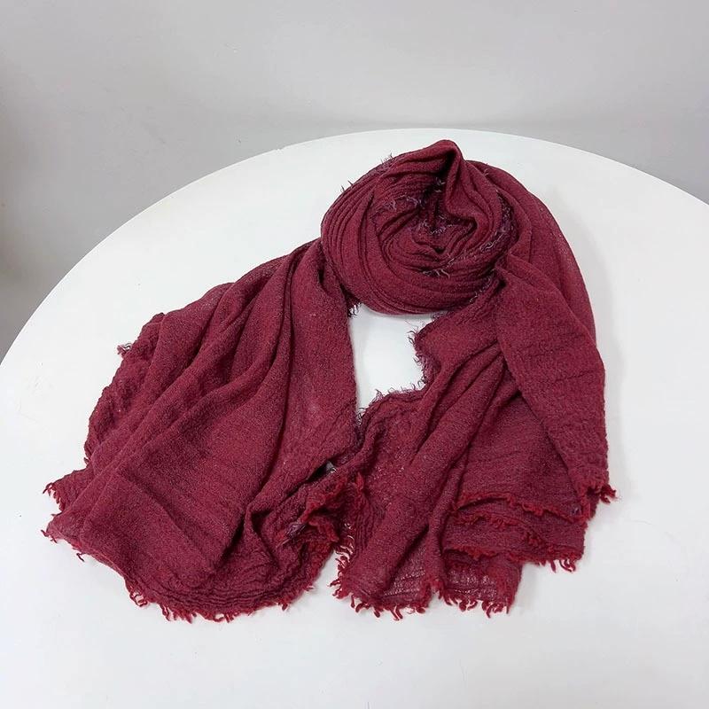 Autumn And Winter Vintage Wool Scarf Warm Shawl For Lady Classical Stripe Long Winter Wool Scarves