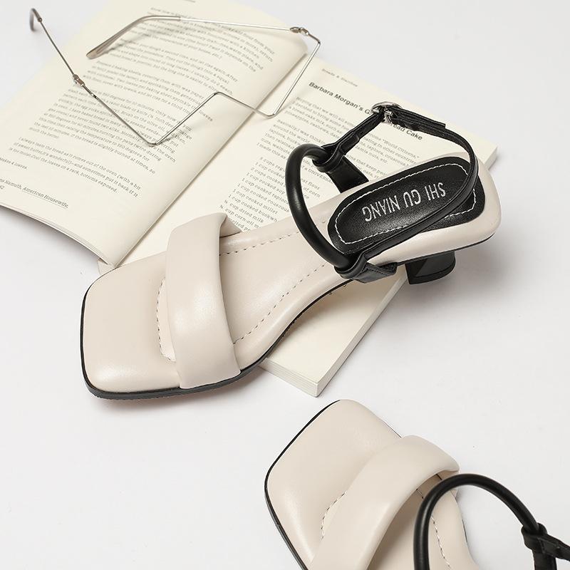 7633-1 One Word with Fashion, Not Tired of Stepping On Shit, Sandals 2025 Summer New Stiletto Women's Shoes