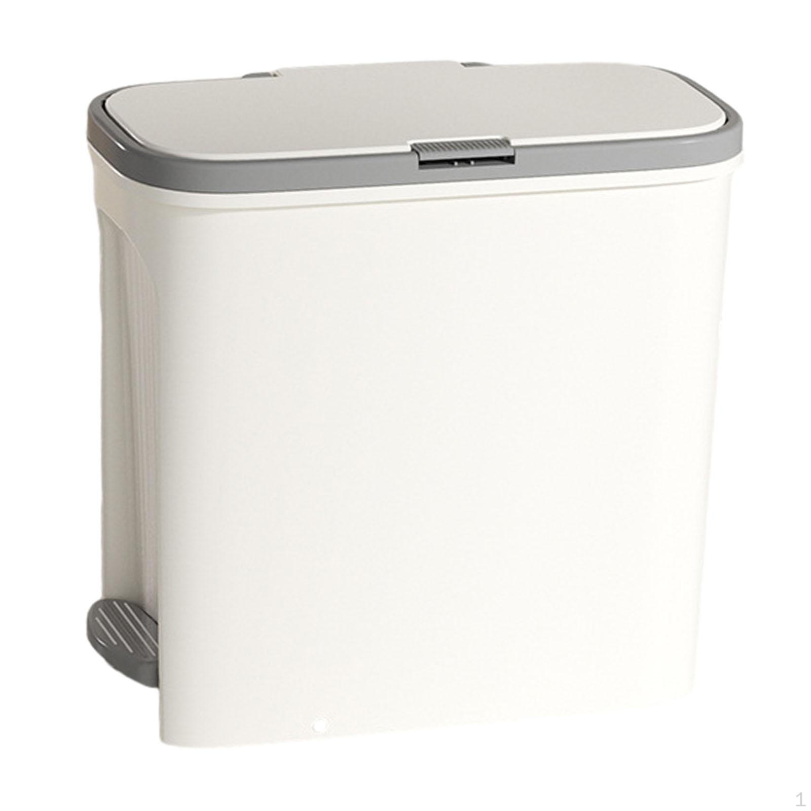 

Компактный мусорный бак с педалью и крышкой-нажимом для дома или офиса белый