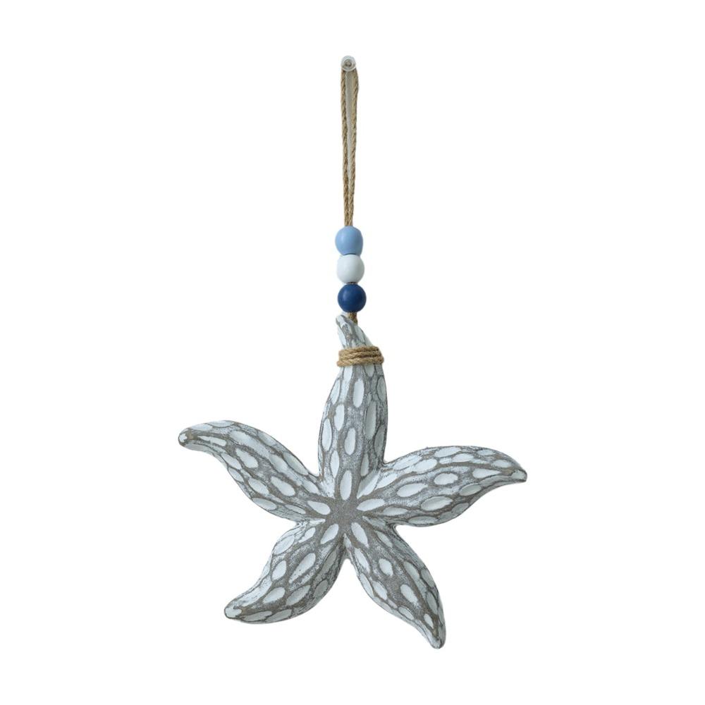 Mediterranean Style Nautical Decor Hanging Ocean Animal Pendants Wooden Starfish Pendants Bedroom