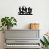 Retro Jazz Trio Metal Wall Art Trumpet Bass Brass Decor for Door Frame Corner Accent, Gift for Music Lover, 14.2x8.9 Inch Black