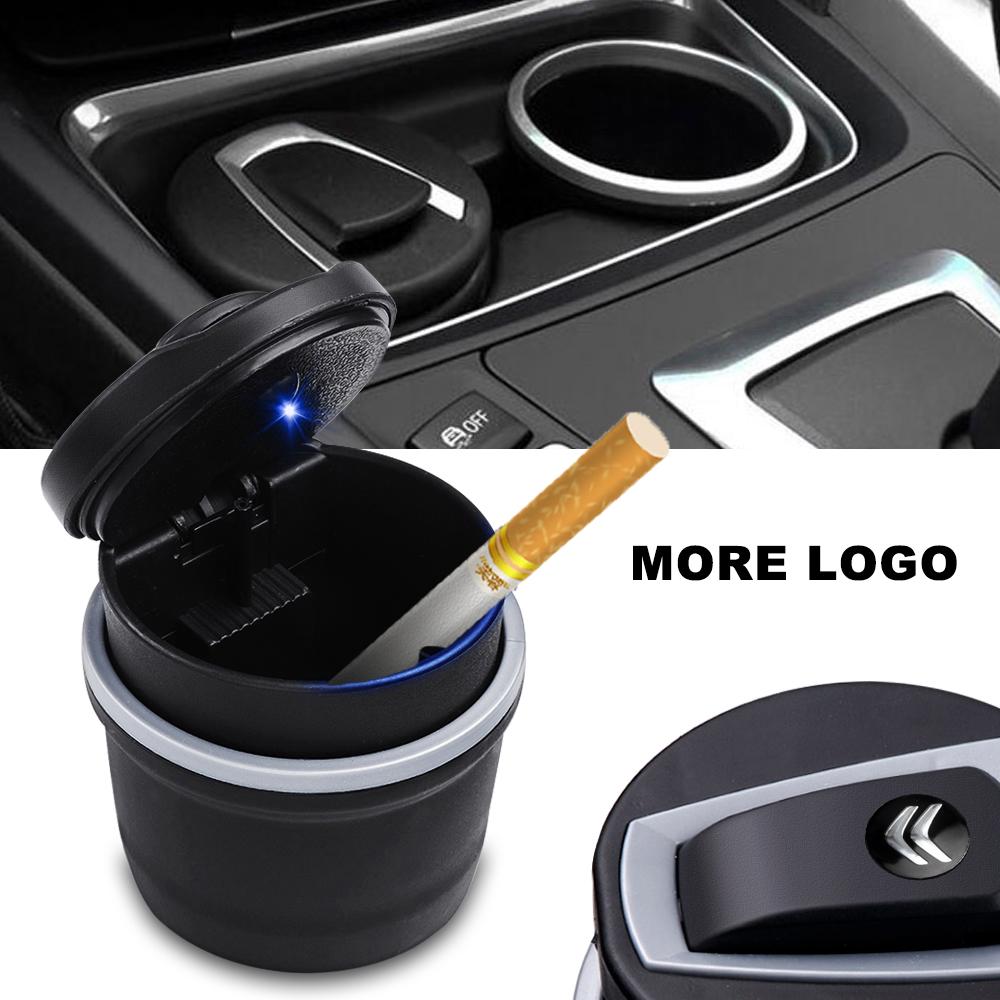 AOI3 Car Ashtray LED Light Portable Car Cigarette Flame Retardant Ashtray Cup For Citroen C1 C2 C3 Grand C4 Picasso C4L VTS C-ELYSEE