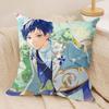 EEnsemble Stars anime Cushion Cover Silky Short Plush Invisible Zipper Dustproof Sofa Pillow Case for Home Decor