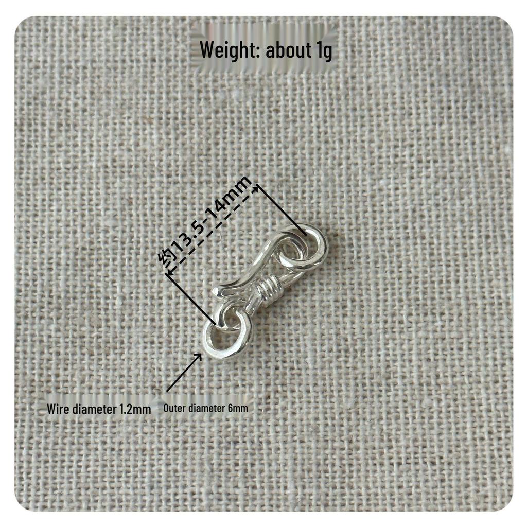 Handmade Thai Silver Double Ring S-Clasp Bracelet DIY Accessory 0009