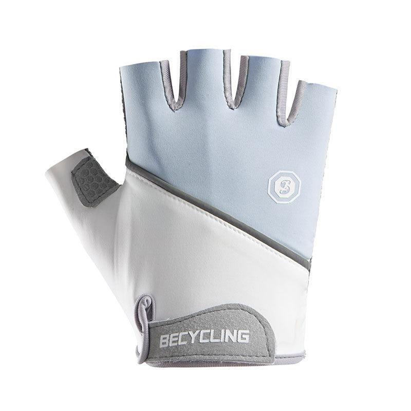 Fitness Cycling Gloves Outdoor Sports Training Golf Silicone Anti-slip Wear-resistant Ice Silk Breathable Half Finger