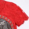 GUCCI 543335 2018 Paramount Sequin Logo Lace Bi-Color Dress dress 36 Red xIvoryUsed