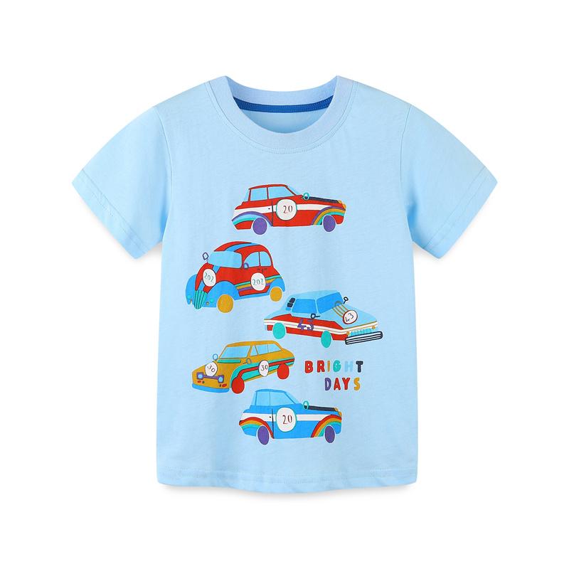 Jumping Meters Children's Tees With Cartoon Cars Print Summer Boys Girls T Shirts Hot Selling Toddler Kids Tops Costume Shirts