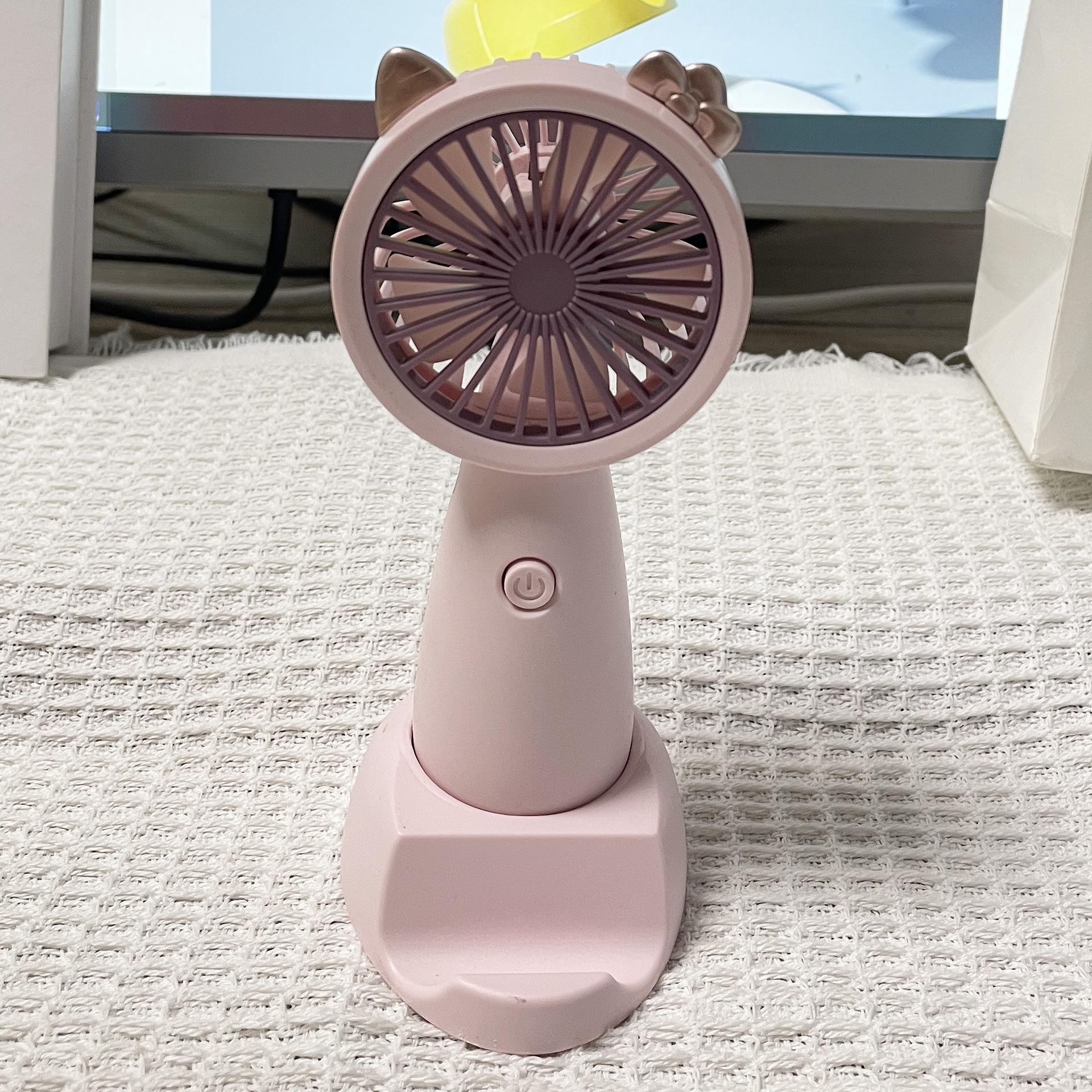 Cartoon USB Rechargeable Mini Desktop Fan & Phone Holder 8x6x15 cm