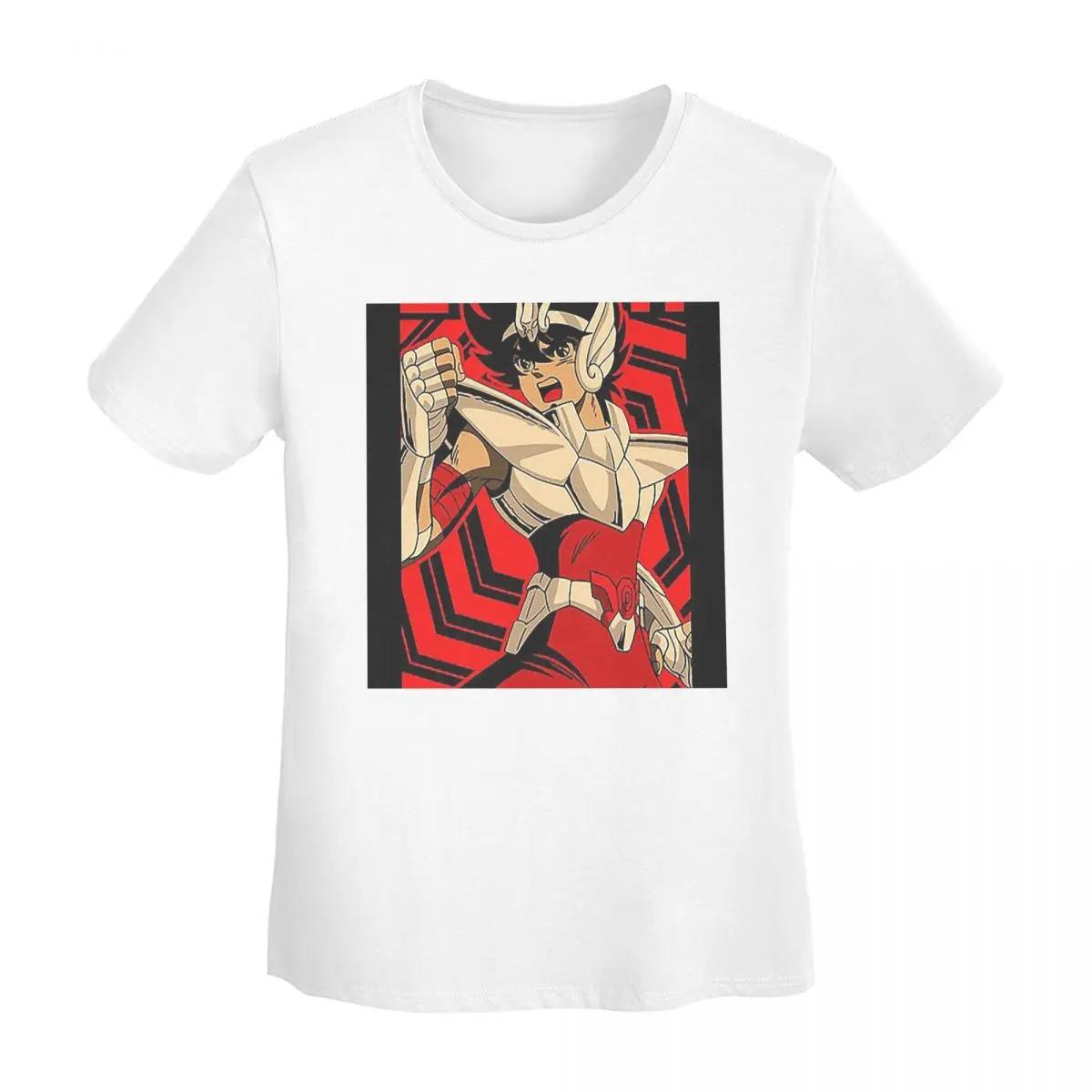 

Knights Of The Zodiac Pegasus Seiya Saint Anime TShirt Women Short Sleeve T Shirts Round Neck Streetwear Cotton Tees Streetwear S