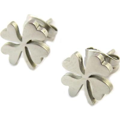 [N6308] - Fivelas de Aço 'Trevos de 4 Folhas' - 10x10 mm