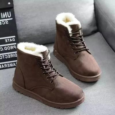 Stivali Invernali Corti Caldi da Donna in Camoscio Comfort Caldo Cotone Stivaletti alla Caviglia Tendenza Resistenti al Freddo Stivaletti Corti da Donna Botas Mujer
