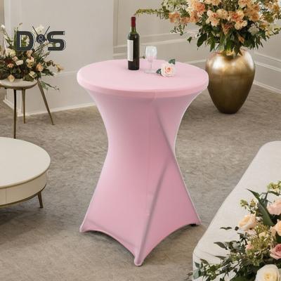 Cocktailtafelhoes Effen Kleur Design Hoge Elasticiteit Oliebestendig Universele Pasvorm Eenvoudige Installatie Ronde Hoge Top Tafelkleed