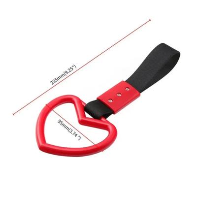 1 PC Car Decoration Heart Shaped Handle Strap Charm Auto Rear Bumper Warning Safety Pull Ring Car Styling Accessories