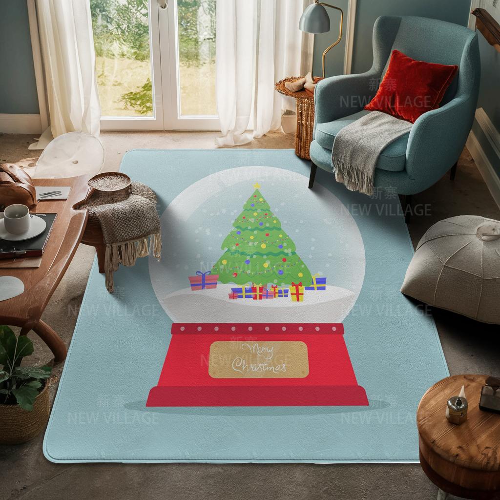 House Entrance Carpet Home Door Mat Living Room Bath Foot Bathroom Non-slip Water Absorption Rugs Bath Merry Christmas Winter