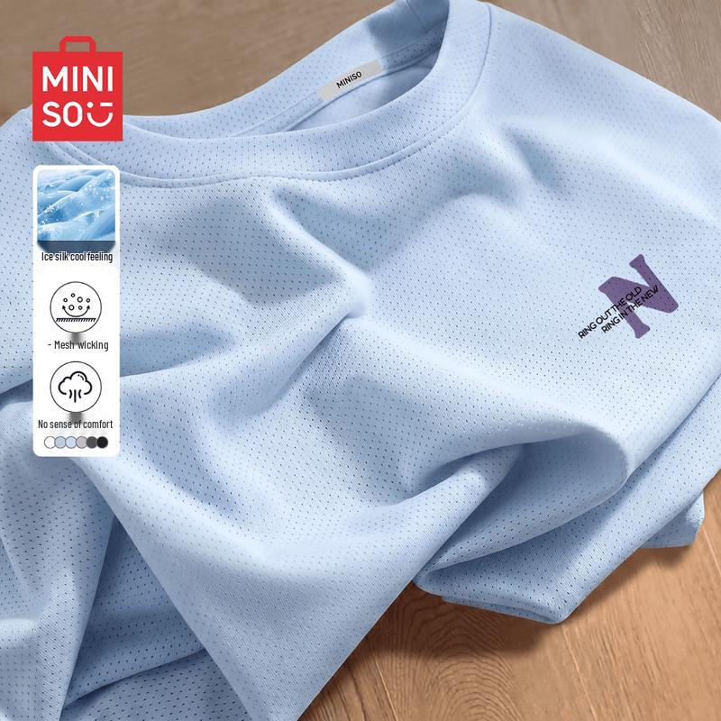 MINISO Men s Cool Feel Ice Silk Short Sleeve T-Shirt 2XL