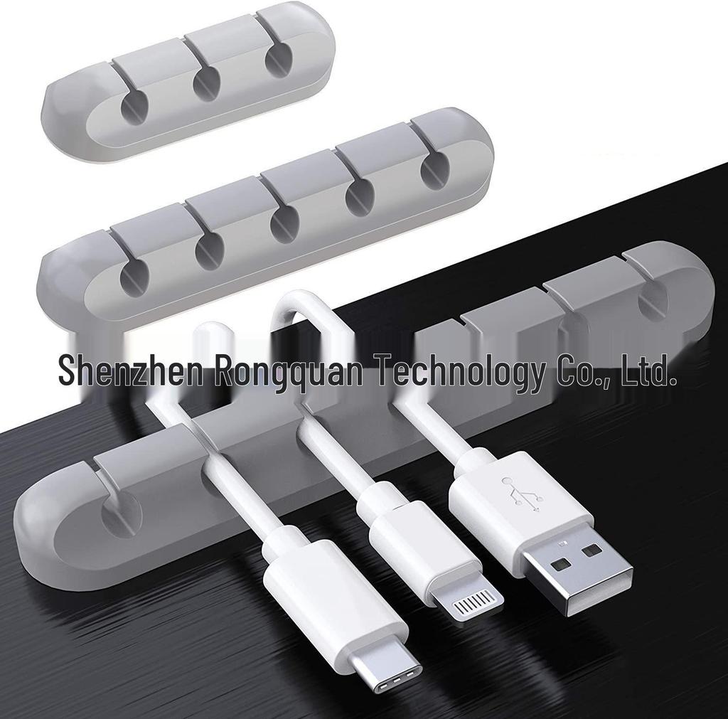 Self-Adhesive Silicone Cable Organizer and Desktop Wire Management Holder