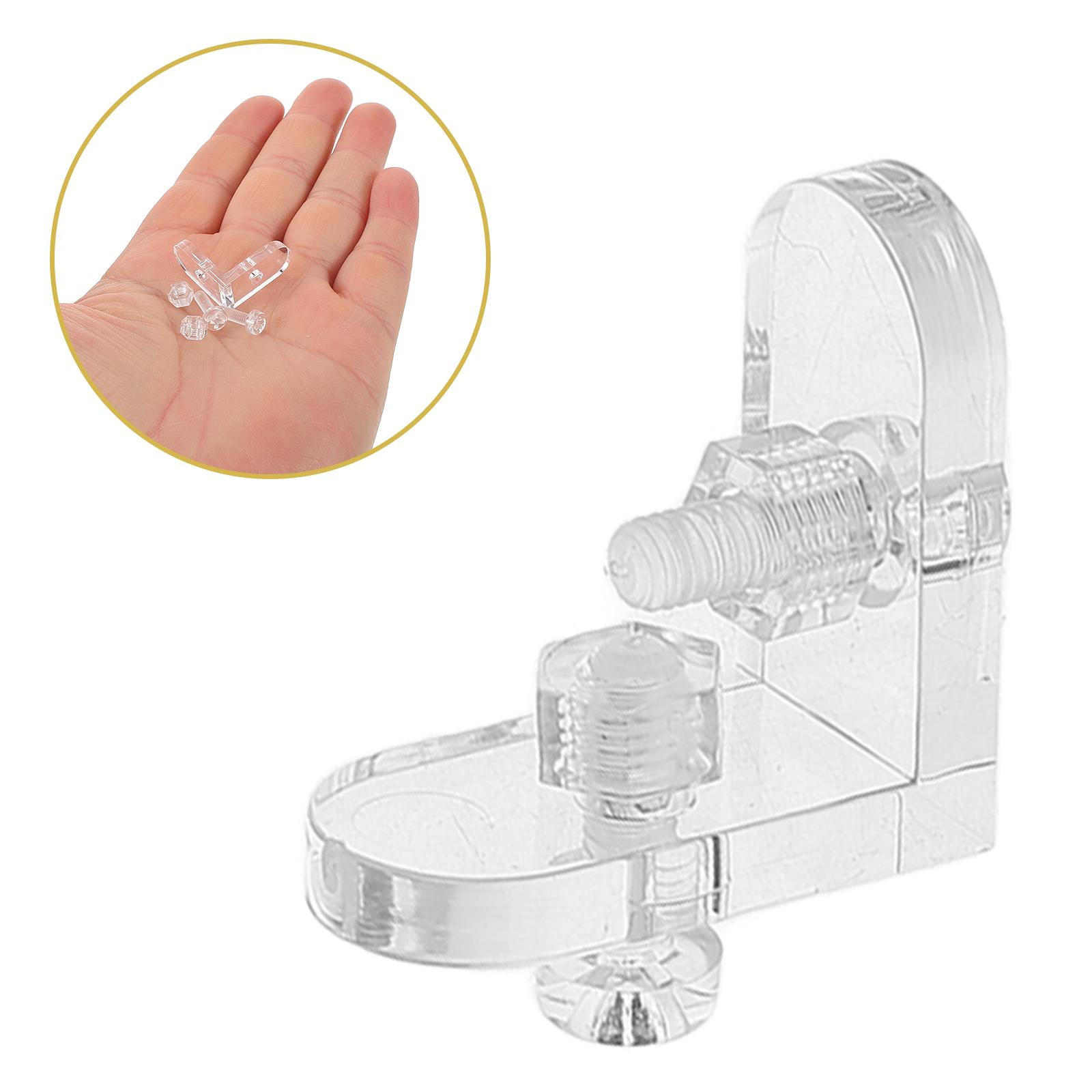 20 Pcs Acrylic Box Corner Braces Clear Shelf Bracket Brackets Small Angle for Case Shelves