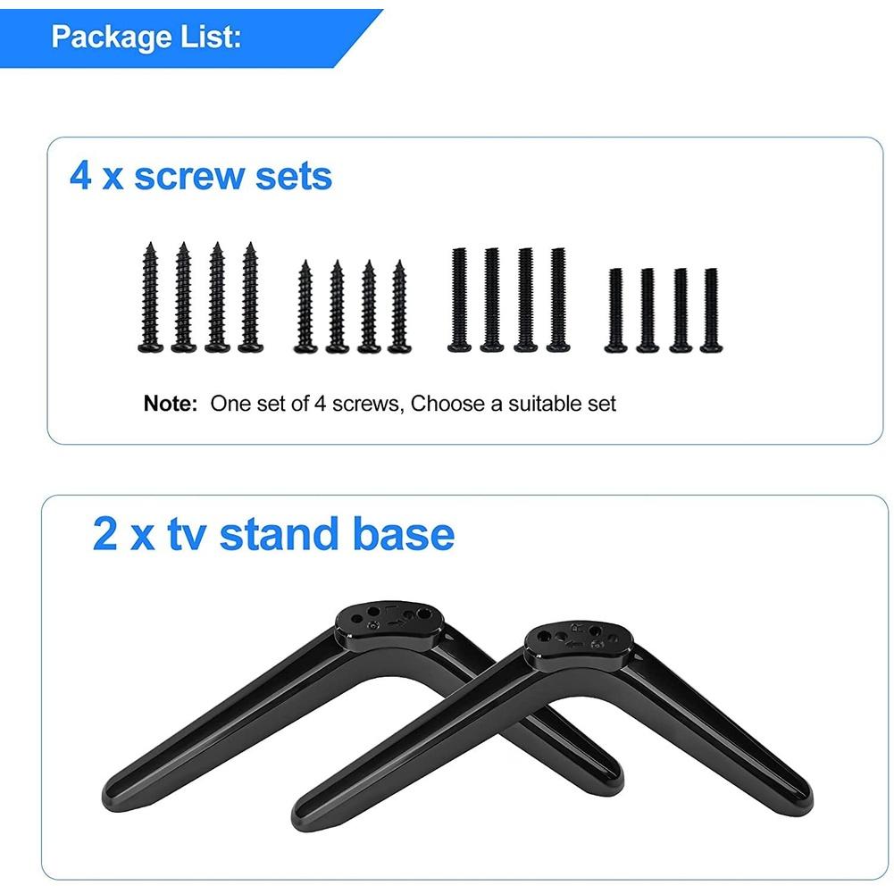 1 Set TV Mount With 16 Screws For TV Stand Base Adjustable Legs For Streaming Television With ABS Material Easy Installation