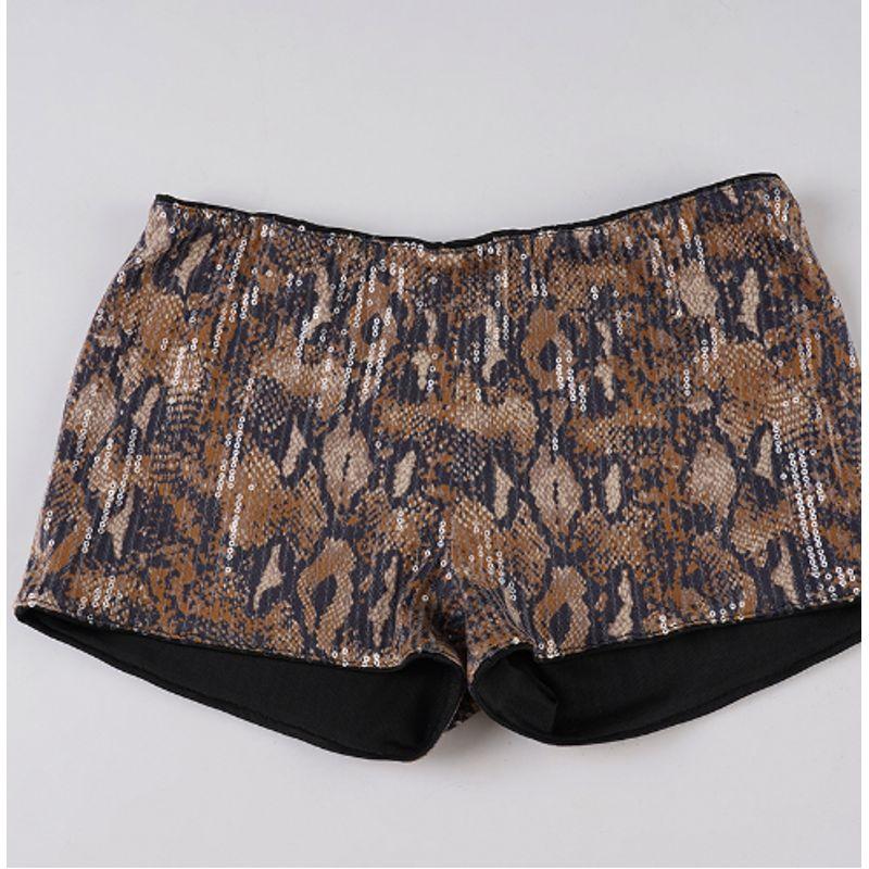 Sexy Shortts2025 Summer New Foreign Trade Women Leopard Print Print Sequins Tight Gyaru Sexy hot pants