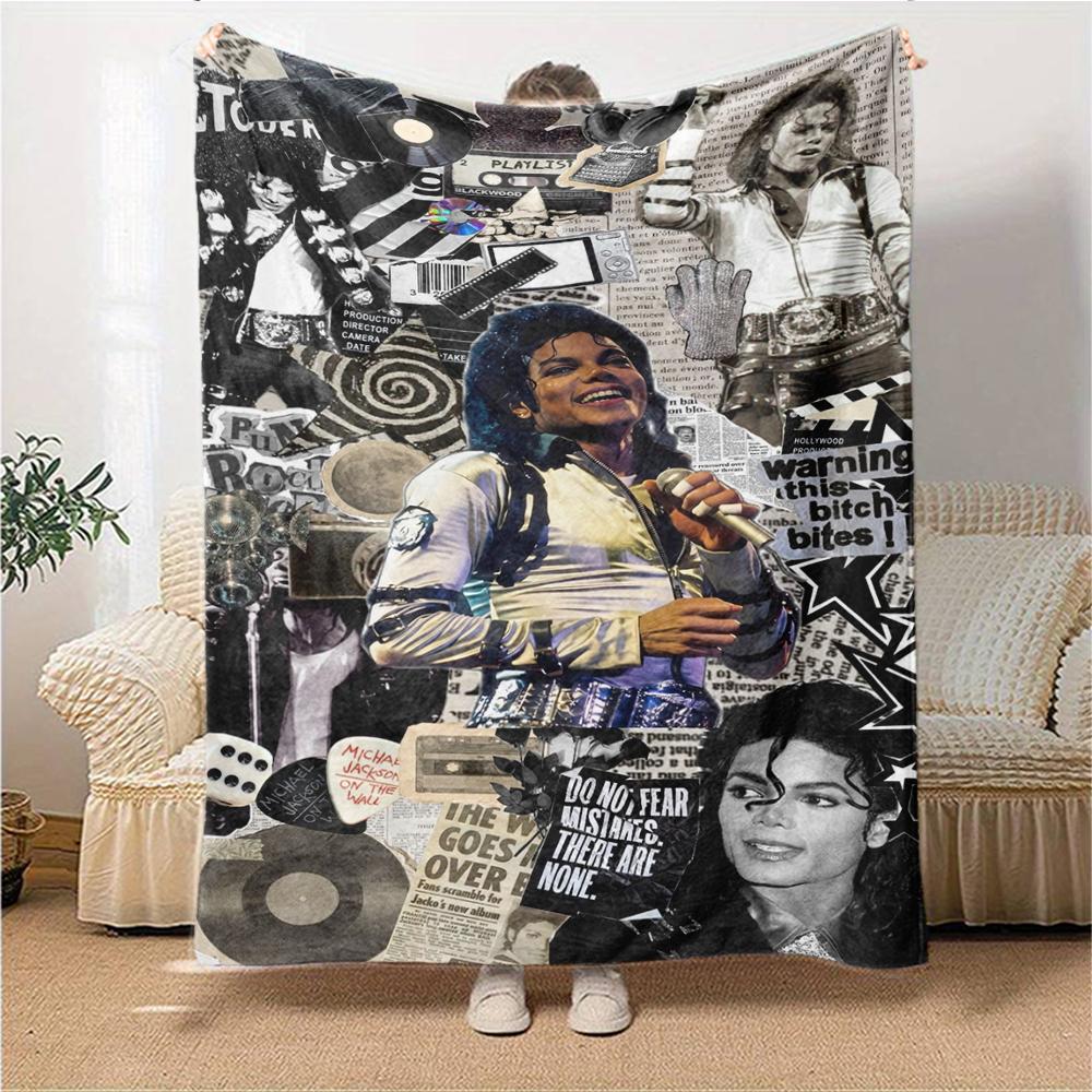 1Pc Michael Jackson Collage Blanket Soft Throw Blanket For Home Bedroom Bed Sofa Travel Office Solid Christmas Blanket
