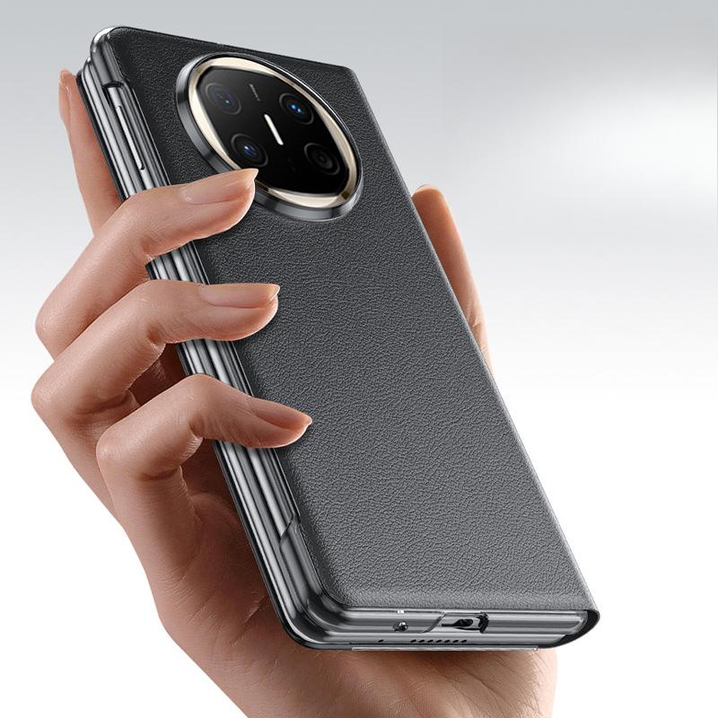Geeignet für Huawei MateX6 Handyhülle Faltbares Smart Window Flip Mtx6 Vollständig einschließend Sturzsicher Business Herren Einfache Lederhülle