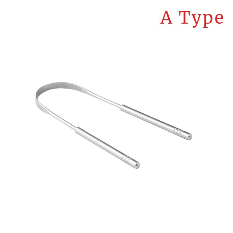 

Dental Stainless Steel Metal Tongue Brush Tongue Scraper Cleaner for Adults Surgical Professional Eliminate Bad Breath Tool