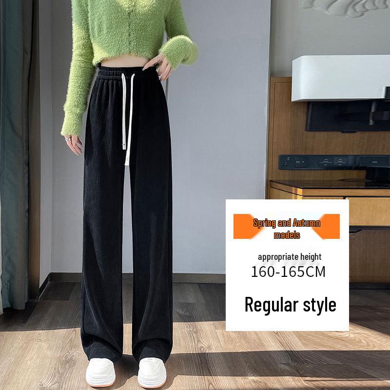 2024 Women's Slim Fit Fleece-Lined Cotton Pants: Winter Outerwear, Petite Wide Leg, Straight Leg Sportswear