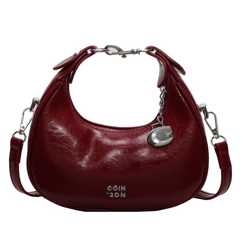 

High-end niche bag women s summer new fashion shoulder messenger bag women s portable dumpling bag бордовий