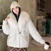New fashion cotton clothes women's warm big fur collar temperament short women's cotton-padded clothes jacket