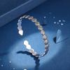 Buyee 925 Sterling Silver Couples Jewelry Sets Shell Shape Simple Open Bangle Ring for Woman Man Fashion Fine Jewelry Circle