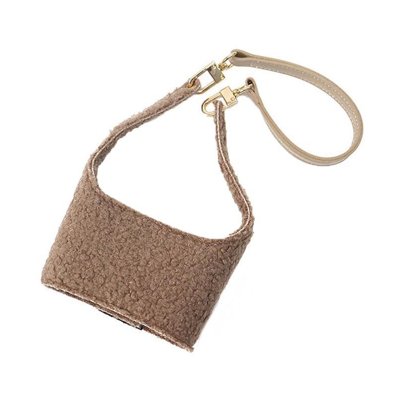 

Plush Portable Drink Holder Sleeves Vacuum Cup Sleeve Eco-Friendly Adjustable Straps Water Mug Tumbler Holder Pouch