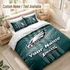Custom Name Bedding Set 3 PiecesPhiladelphia Eagles Print Duvet Cover + 2 Pillowcases Soft Bed Decor