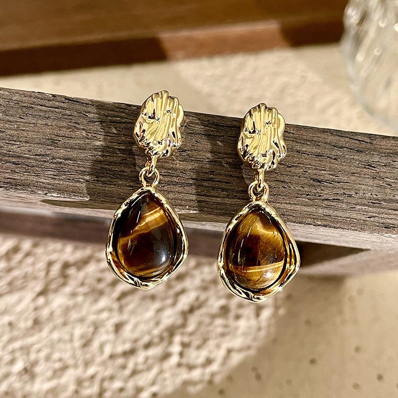 Uregelmessig Brett Maillard Vanndråpe Hengende Øredobber for Kvinner Geometrisk Anheng Øre