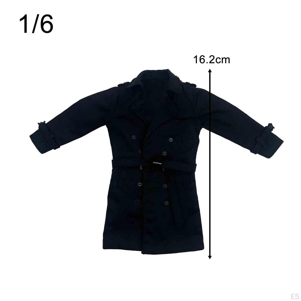 1/6 Trench , Handmade Doll Clothes Over, Miniature Clothing for 12" Model, Figures Dress Accs
