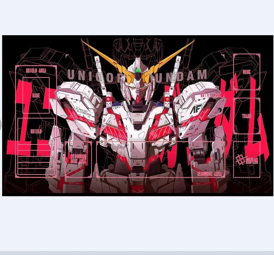 Pink Purple Glitter Unicorn Gundam Gundam Card Game Playmat Nonslip Waterproof Desk Mat