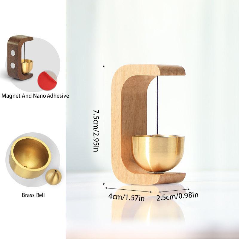 Dopamine Wind Bell Magnetic Suction Door Glue Free Wind Chimes Entrance Doorbell Reminder Walnut Wood Wind-bell Home Decor