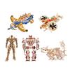 3D Robot Puzzle Model DIY Wooden Puzzle Assembly Toy Mechanical Robot Airplane Dog Building STEM