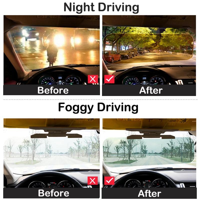 2In 1 Car Sun Visor Extension For Day & Night Universal Anti-Glare Extender Windshield Driving Visor Sunshade Blocking