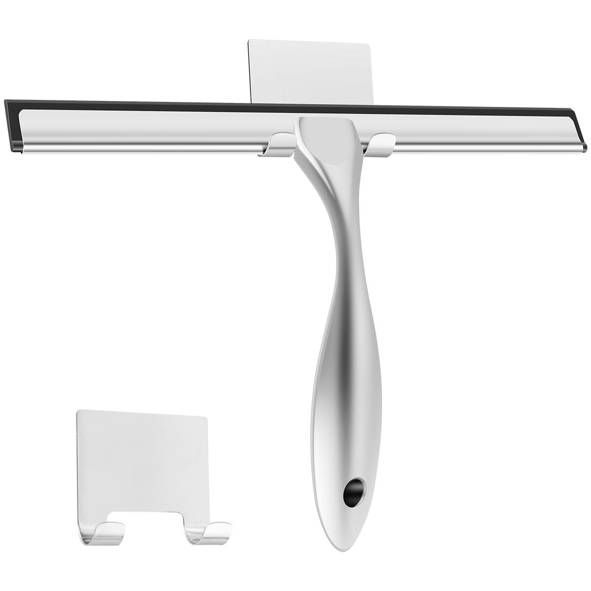 

Shower Squeegee with Telescopic Handle Multifunctional Efficient Shower Squeegee with Hooks Window Glass Door Home Cleaner Tools