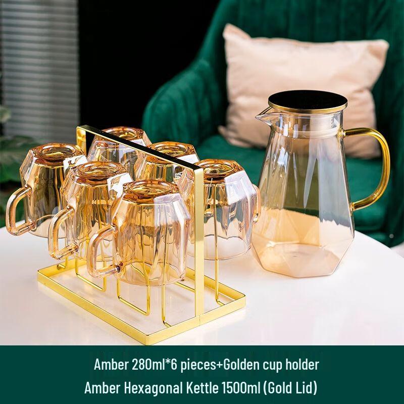 Jiakangming Heat-Resistant Glass Teacup & Pitcher Set