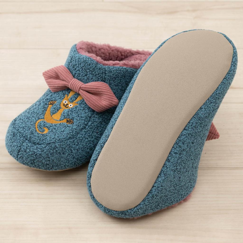 Hokomomola Fran Senko 49056 Slippers, Sizes Approx. 22-24cm, Blue, Washable, Stylish, Cute,