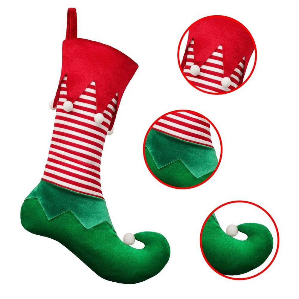 Decorative Elf Christmas Stocking Gift Bag Hanging Christmas Stocking Ornaments  Kids