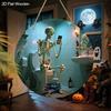 Wooden Hanging Decorative Signs, Halloween Decorations, Bathroom Decorations, 2D Flat Pendants, the Pattern Is a Skeleton Sitting On the Toilet