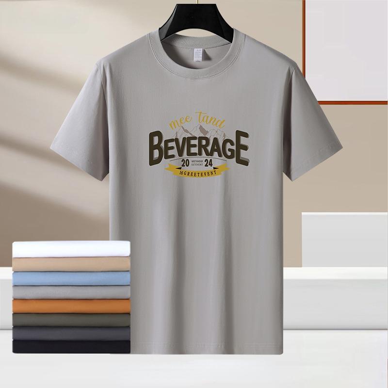 Sommer-Print Baumwoll-T-Shirts für Männer Rundhals Kurzarm-T-Shirts