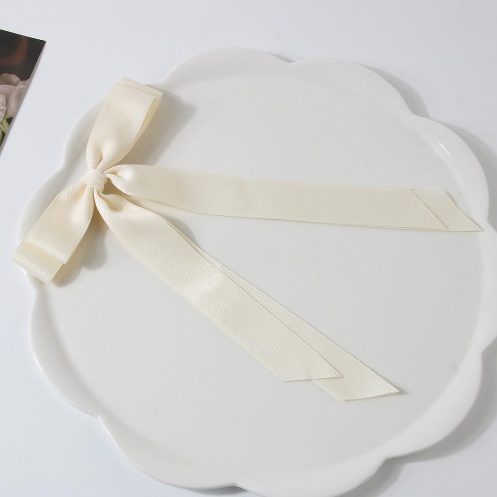 1pc Sweet Bow Hair Clip Top Clip Korean Version Long Ribbon Duckbill Clip Hairpin High-end Accessory Item