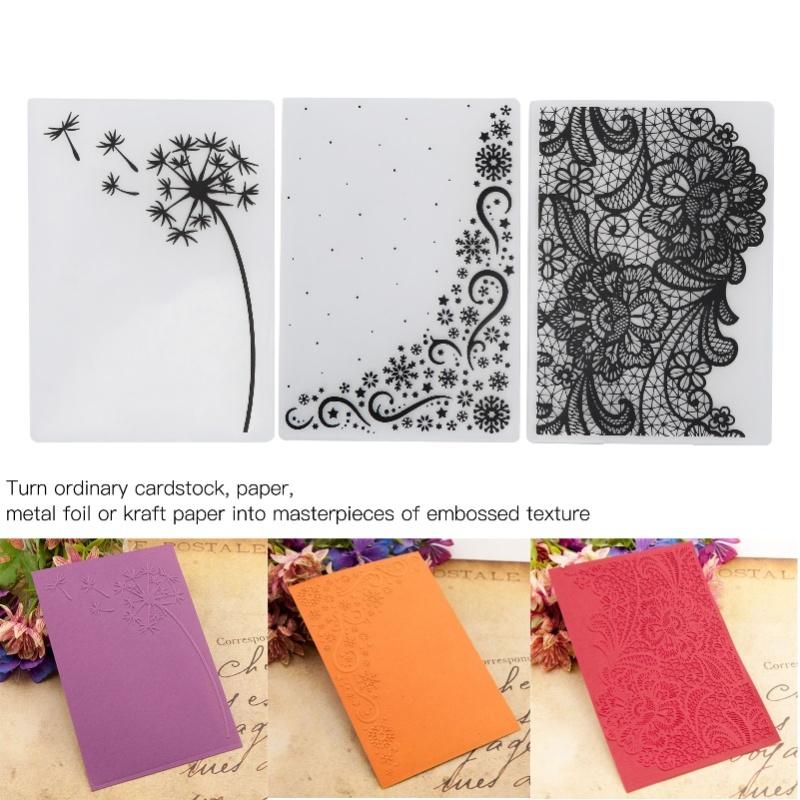 3 Stücke Kunststoff Prägeordner DIY Karte Machen Scrapbooking Geprägte Vorlage Papier Handwerk Werkzeug